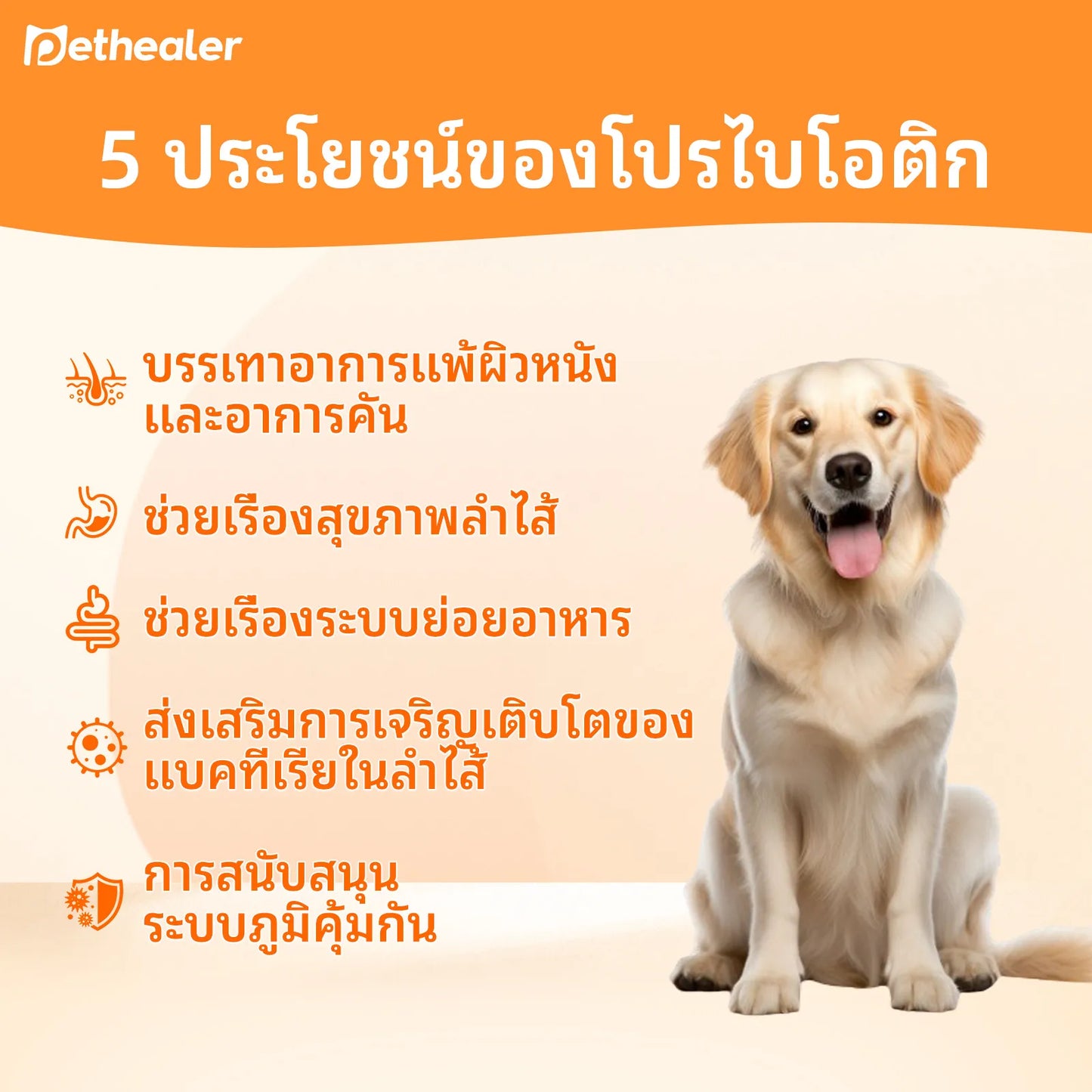 Pethealer โปรไบโอติกสูตรผสม เพื่อสุขภาพลำไส้ สำหรับสุนัขและแมว